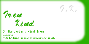 iren kind business card